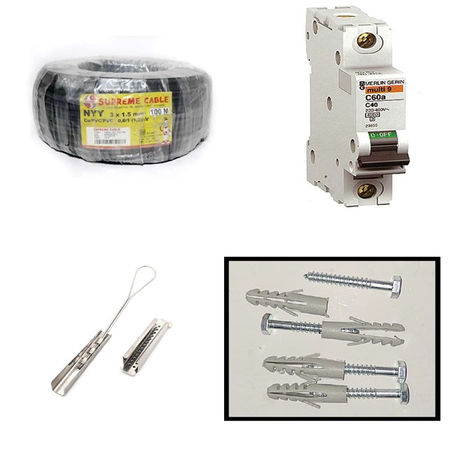 Slide1 Wiring Power Electrical 3960 Watt Outdoor Cable ( For Wallmount ) - Gambar 1